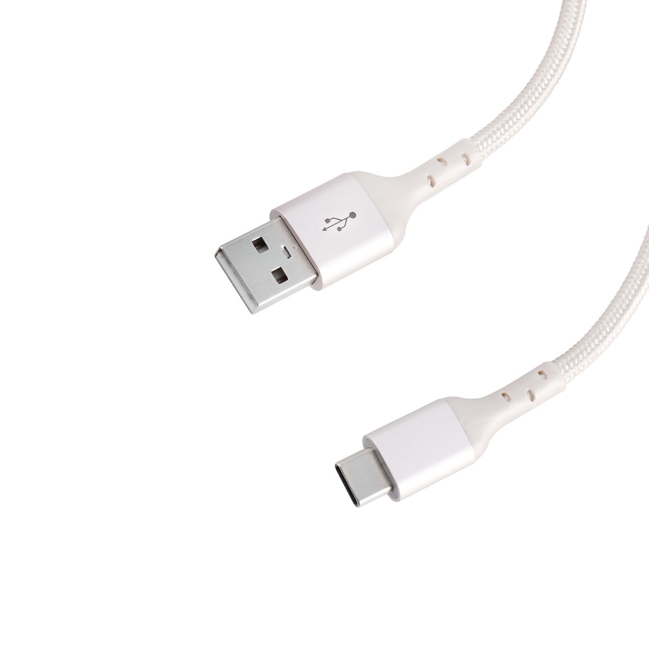 BITPRO USB Type C Cable 3 A  Nylon Braided NA2C  (Compatible with Smartphone, Personal Computer, Laptop, Tablet, Camera, White, One Cable)