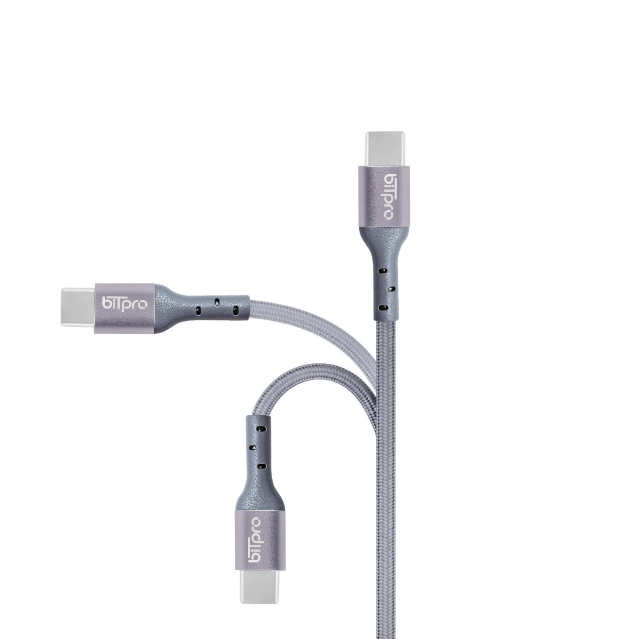 Bitpro Type C to Type C NC2C-0.9M Nylon Braided Cable with 3A Fast Charging & 480 Mbps Data Transmission, 10000+ Bends Tested for all Type C Compatible devices (3 feet / 0.9 meter)